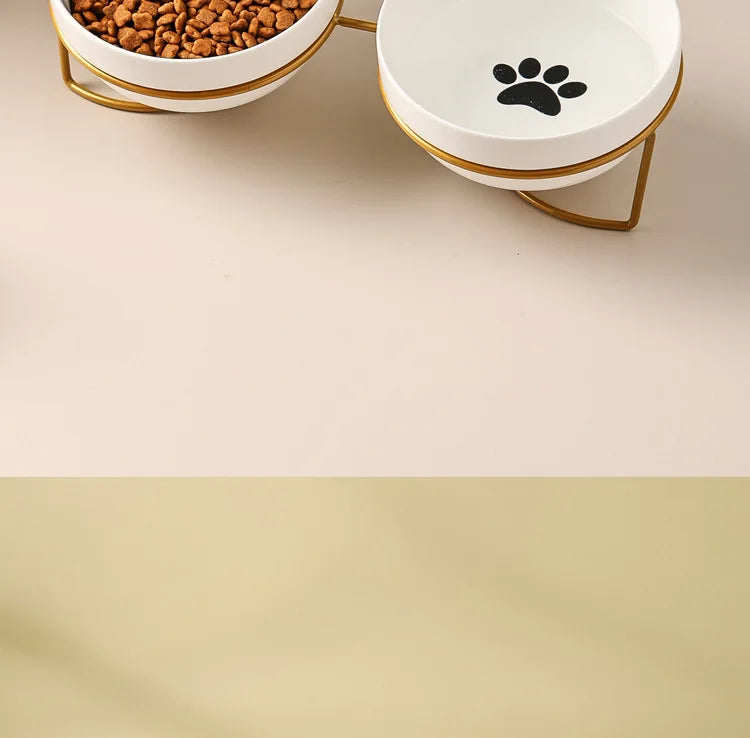 1-3pcs Creative Cervical Protection Pet Supplies Ceramic Double Cat Bowl Ceramic Cat Bowl Food Bowl Dog Drinking Water Food Bowl