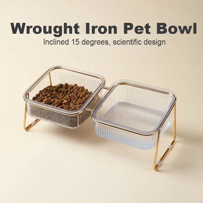 Non-Slip Raised Pet Food Bowls for Dogs and Cats Tilted Design for Comfortable Feeding Elevated  Reduced Neck Strain