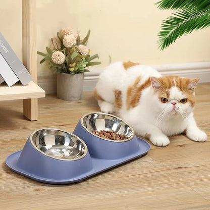 Pet Cat Bowl Stainless Steel Double Pets Feeder Bowl Raised Stand Dish Bowls For Cats Dog Accessories Feeding Home appliance