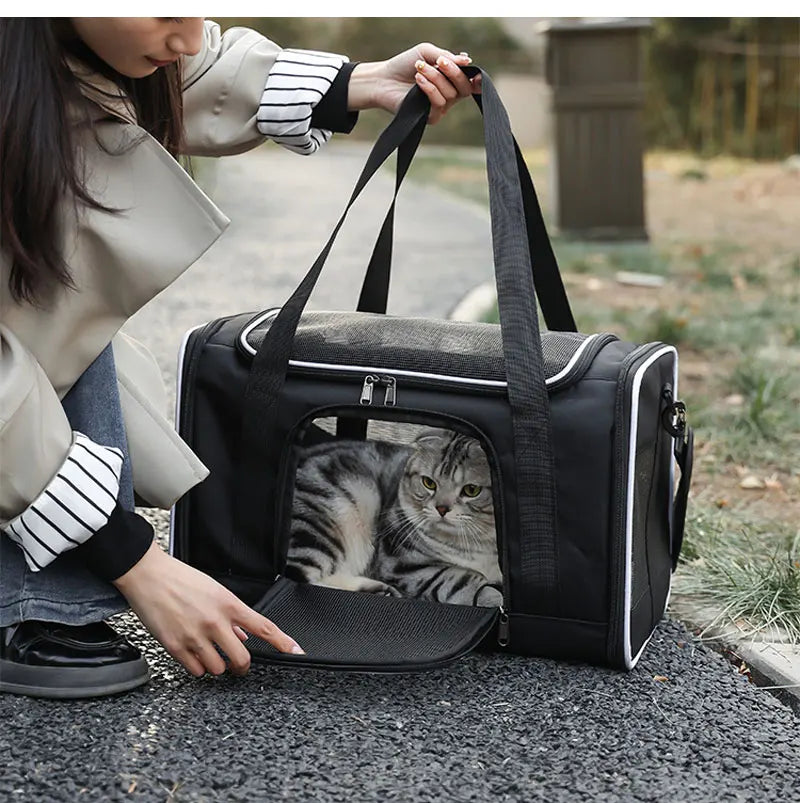 Cat Outgoing Travel Puppy Carrier Backpack Pet Bag Large Capacity Breathable Portable Cat Backpack Foldable Dog Bag Pet Supplies