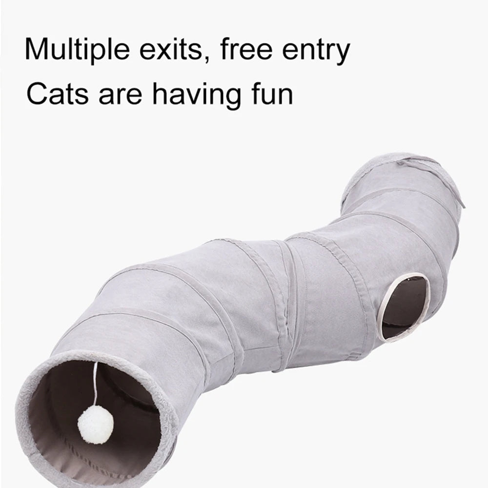 Pet Cat Tunnel Tube Funny Toys for Indoor Cats Collapsible S Shape Cat Tunnel  Interactive Rabbit Play Games Pet Kitty Tunnel