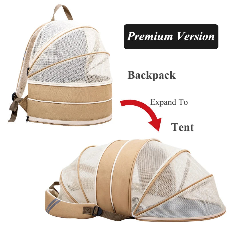 Cat Backpack for Pet Breathable Expandable Cat Carrier Large Capacity Escape Proof Handy Outdoor Travel Pet Carrier Bag Foldable