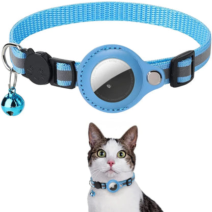 Apple Airtag Case cat collar with bell reflex nylon collar No include GPS find anti-lost location tracker No locator