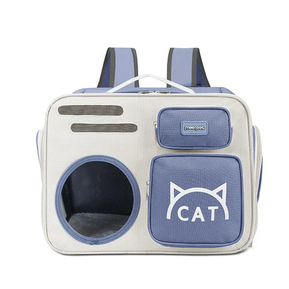 Breathable Cat Carrier Bags Portable Cat Bag Oxford Cloth Resistant Pet Bag Outdoor Pet Backpack Folding Cat Transport Bag