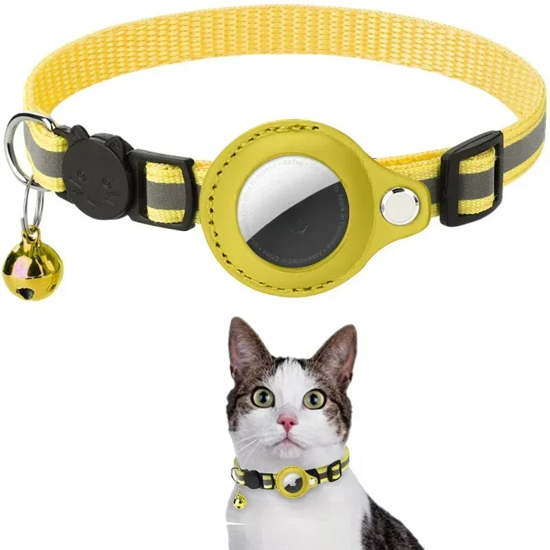 Apple Airtag Case cat collar with bell reflex nylon collar No include GPS find anti-lost location tracker No locator