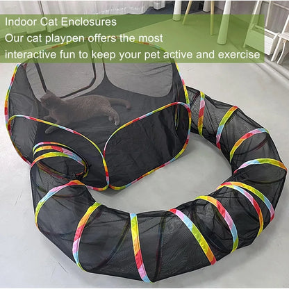 Outdoor Cat Enclosure, Portable Cat Tents for Outside, Cage Free Outside Cat Playpen Pet Enclosure