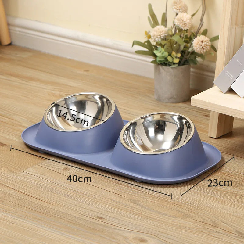 Pet Cat Bowl Stainless Steel Double Pets Feeder Bowl Raised Stand Dish Bowls For Cats Dog Accessories Feeding Home appliance