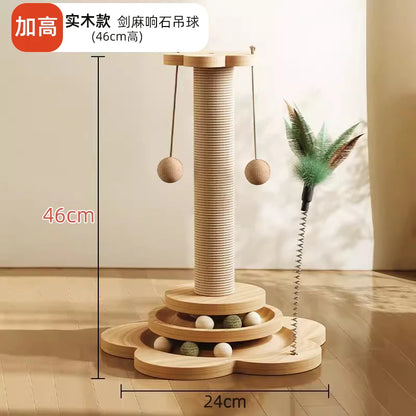 Cat scratch board is wear-resistant and does not shed debris. Cat scratch column is made of sisal hemp, and cat toys are used to