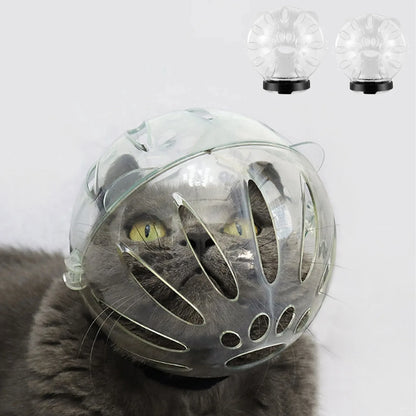 New Breathable Anti-Bite Cat Muzzle Boots Set with Space Hood and Paw Cover - Astronaut Helmet Grooming Kit for Cats - Portable