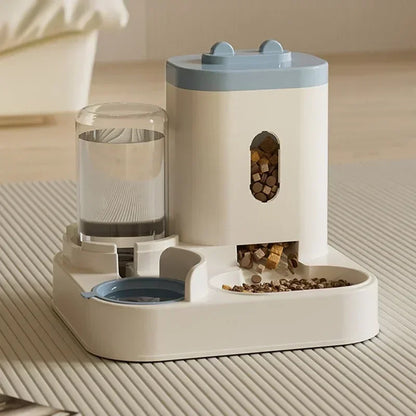 Automatic Feeder Cat Dog Food Bowl with Water Fountain Pet Large Capacity Raised Stand Dish Bowl for Cat Drinker Pet Supplies