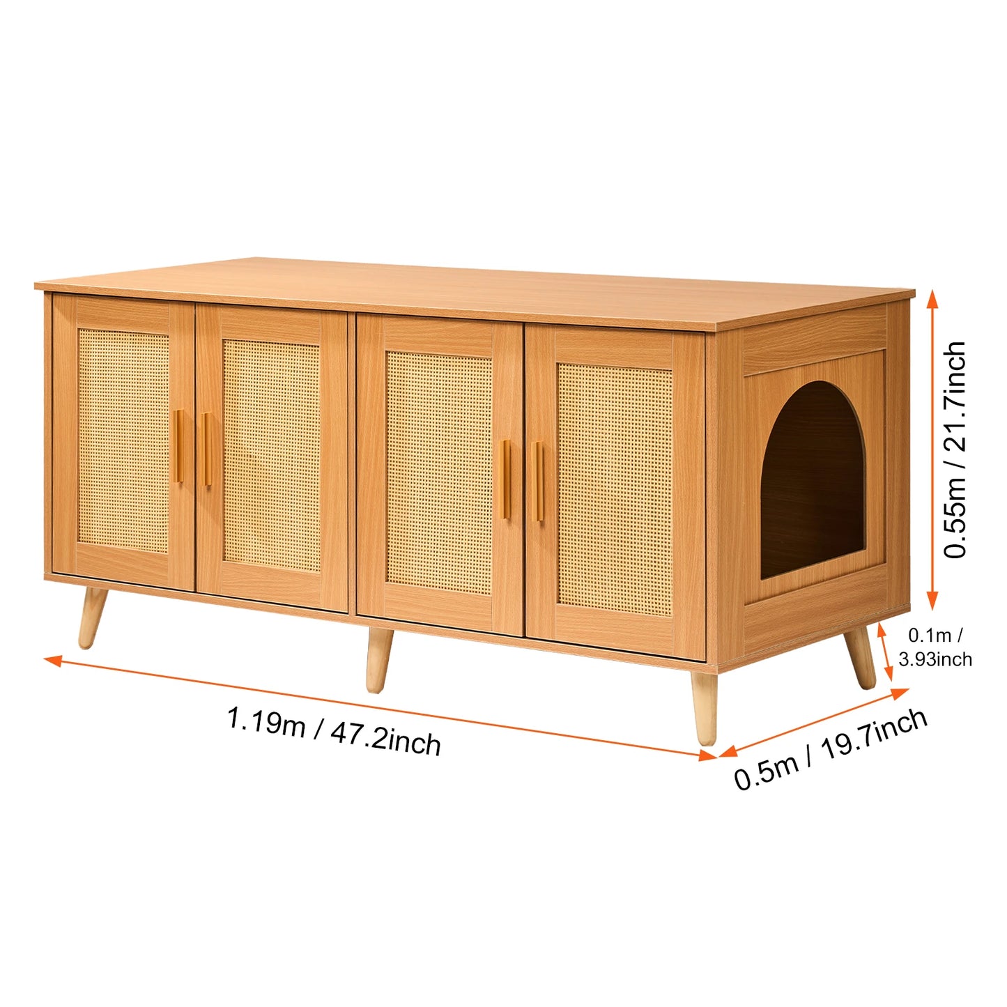 VEVOR Cat Litter Box Enclosure for 2 Cats Litter Box Furniture Hidden Wooden Cat Box Cabinet Fit Most of Litter Box White 19.4kg