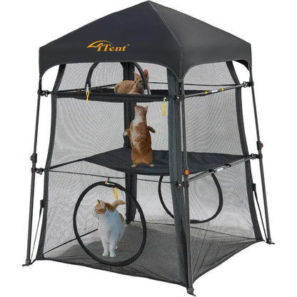 Extra Cat Enclosure Cat Tower Tent for Indoor/Outdoor/Patio/Camping,3 Tier Cat Cage Inside, X-Large Outdoor Catio