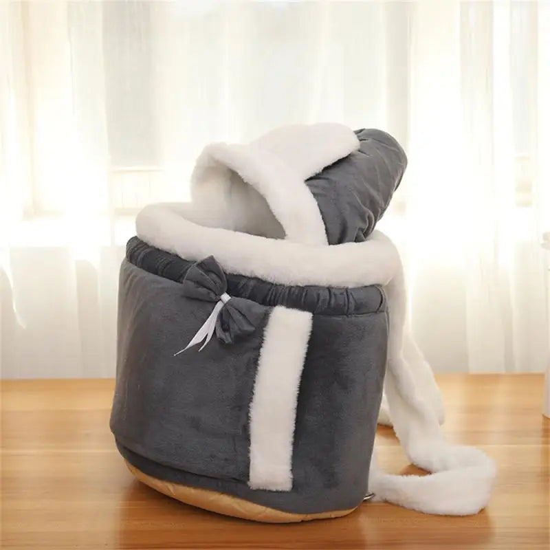 Cat Bag, Pet Tote Bag, Outdoor Portable Plush Backpack, Winter Warm Cat Bed, Small Dog Carrying Bag, Pet Backpack