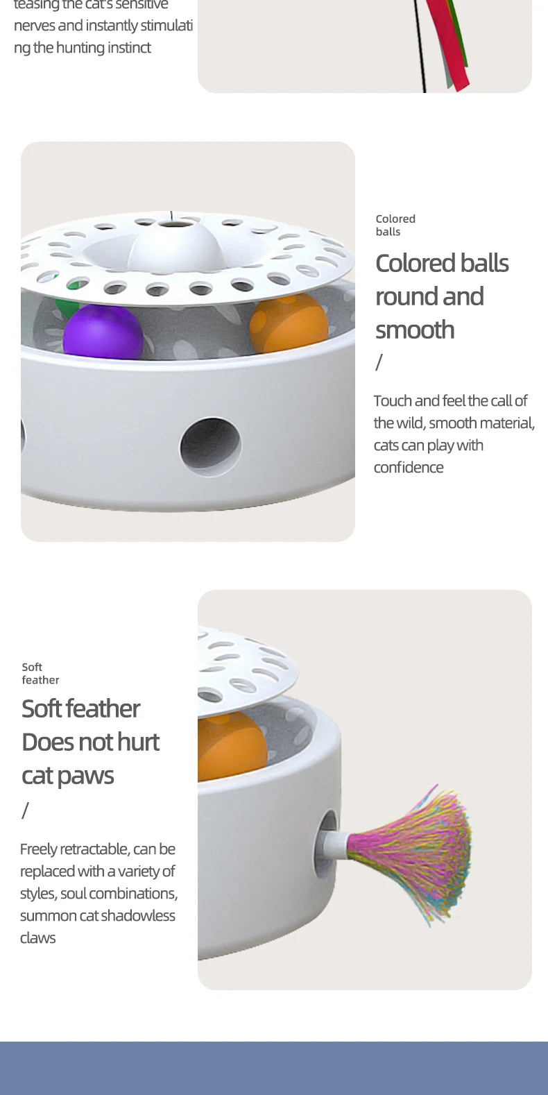 Cat Toys 3-in-1 Smart Interactive ElectronicToy, Fluttering Butterfly, Ambush Feather,Battery Powered, Indoor Exercise Cat Toy