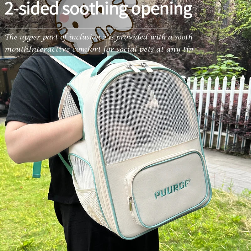 Chest double shoulder cat bag out portable kitten travel light out cat bag backpack light breathable large capacity