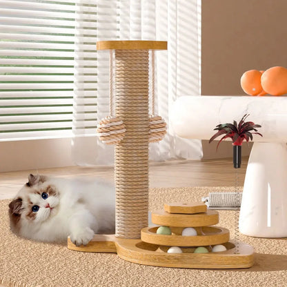 Cat scratch board is wear-resistant and does not shed debris. Cat scratch column is made of sisal hemp, and cat toys are used to