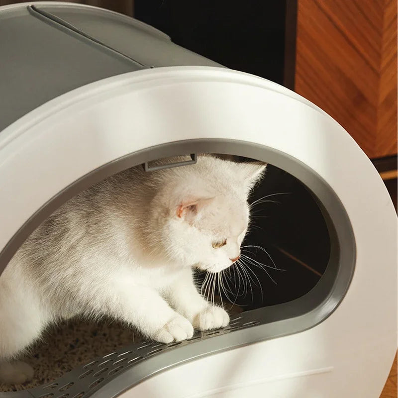 Cat Litter Box Fully Enclosed Splash-proof Cat Toilet with Litter Scoop Large Capacity Drawer Type Cat Litter Box Cat Accessorie