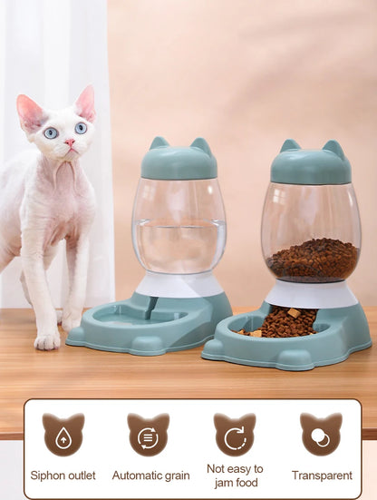 HOOPET 2022 New Cat Bowl 3 Colors Pet Automatic Feeder Dog Drinking Bowl Dispenser for Puppy Cat Food Water Bowl Pet Accessaries