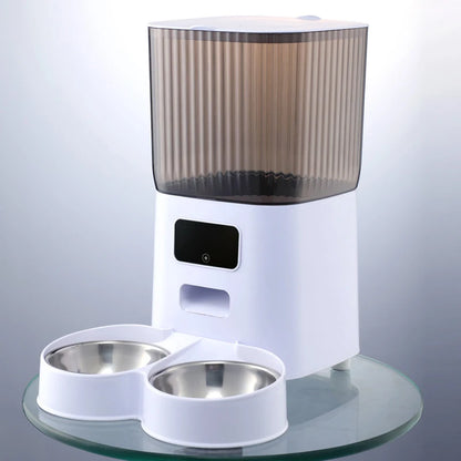 5L Pet Feeder with Camera Automatic Cat Feeder Smart Dog Food Dispenser WiFi Timing Quantitative Stainless Steel Feeding Bowl