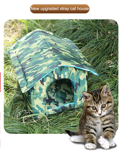 Cat House Waterproof Outdoor Winter Warm Pet Cat Cave Sleeping Beds Tent Home Foldable and Washable for Small Dog Puppy Supplies