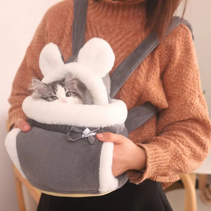 Cat Bag, Pet Tote Bag, Outdoor Portable Plush Backpack, Winter Warm Cat Bed, Small Dog Carrying Bag, Pet Backpack