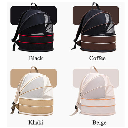 Cat Backpack for Pet Breathable Expandable Cat Carrier Large Capacity Escape Proof Handy Outdoor Travel Pet Carrier Bag Foldable