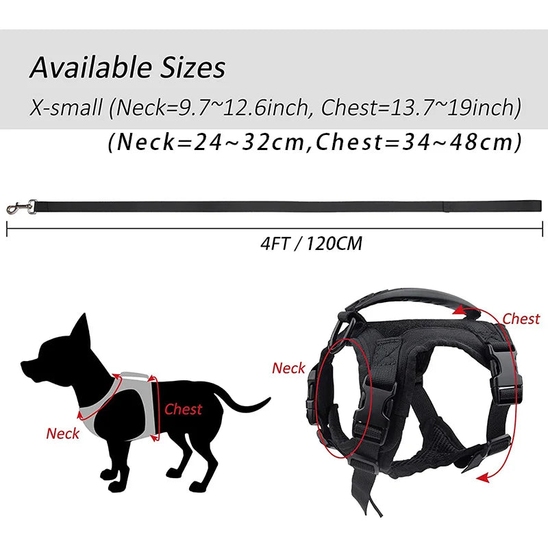 Escape-Proof Cat Harness and Leash Set,Adjustable, Tactical, Small Dog Harness with Control Handle,for Small Dogs and Cats