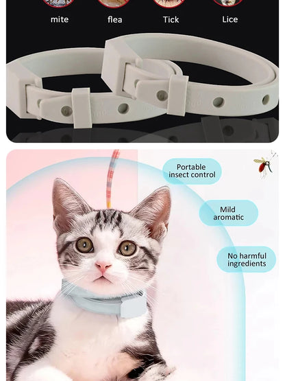 Adjustable Anti-Flea & Tick Collar for Cats and Small Dogs  Antiparasitic Protection - Breakaway Design for Safety