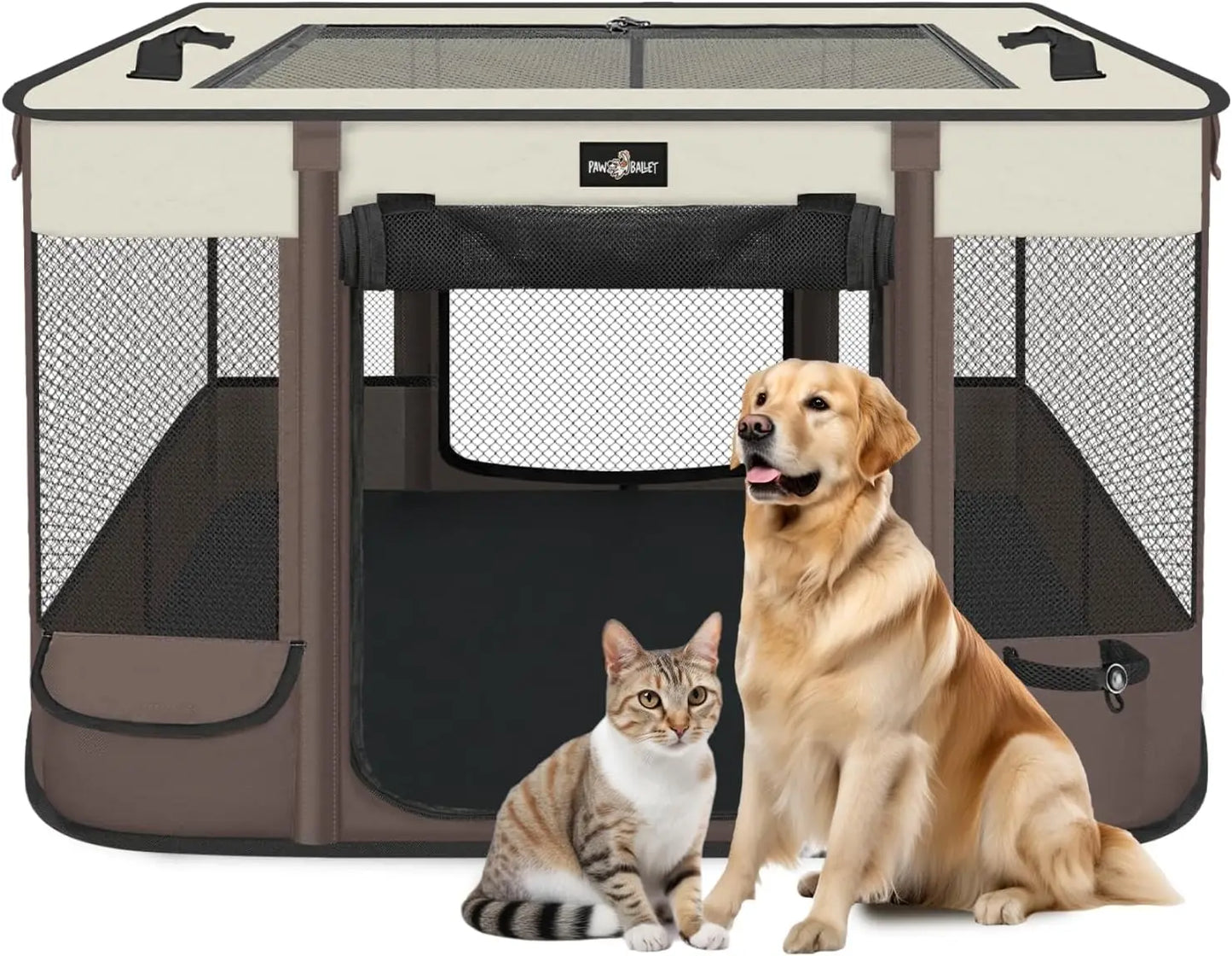 Foldable Pet Kitten Playpen, Upgrade Waterproof Portable Pet Cat Dog Playpen Kennel Tent for Small Dog Cat