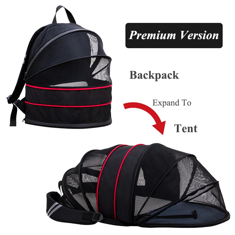 Cat Backpack for Pet Breathable Expandable Cat Carrier Large Capacity Escape Proof Handy Outdoor Travel Pet Carrier Bag Foldable