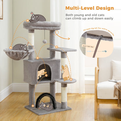 Cat Tree with Toy Cat Tower condo for Indoor Cats Cat House with Padded Plush Perch Cozy Hammock and Sisal Scratching Posts