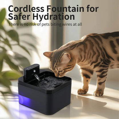 2.2L Automatic Wireless Cat Water Fountain USB Pet Drinker Battery & Sensor 2 in 1 Dispenser drinking fountain for cat dog