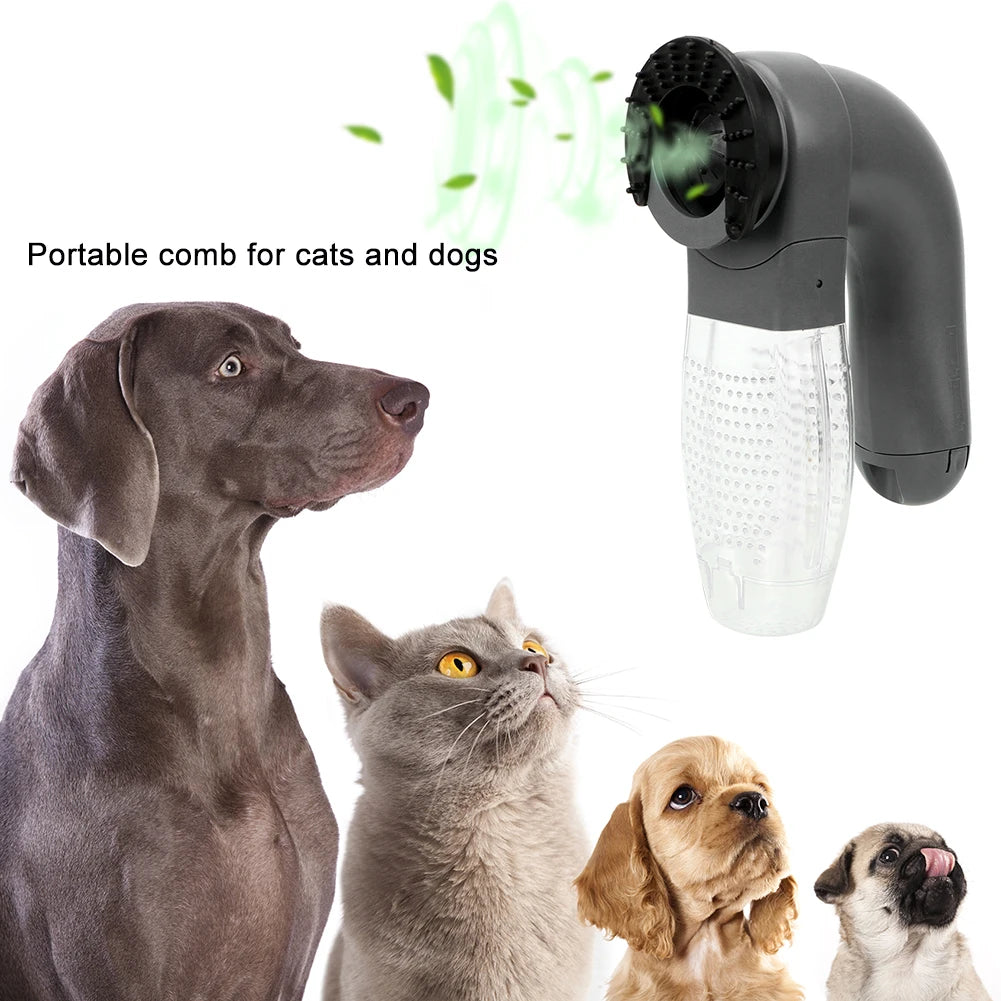 Pet Grooming Vacuum Cleaner Portable Electric Animal Hair Suction Device Pet Hair Removal Brush for Long/Short Haired Dogs Cats