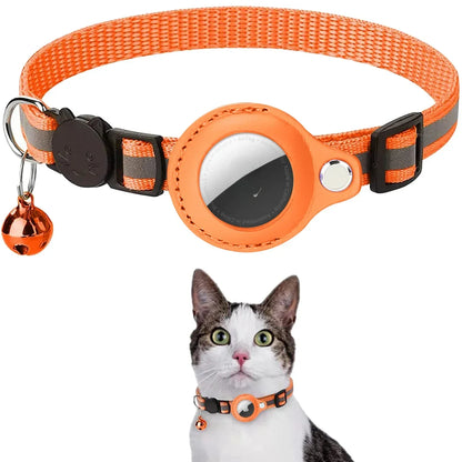 Apple Airtag Case cat collar with bell reflex nylon collar No include GPS find anti-lost location tracker No locator