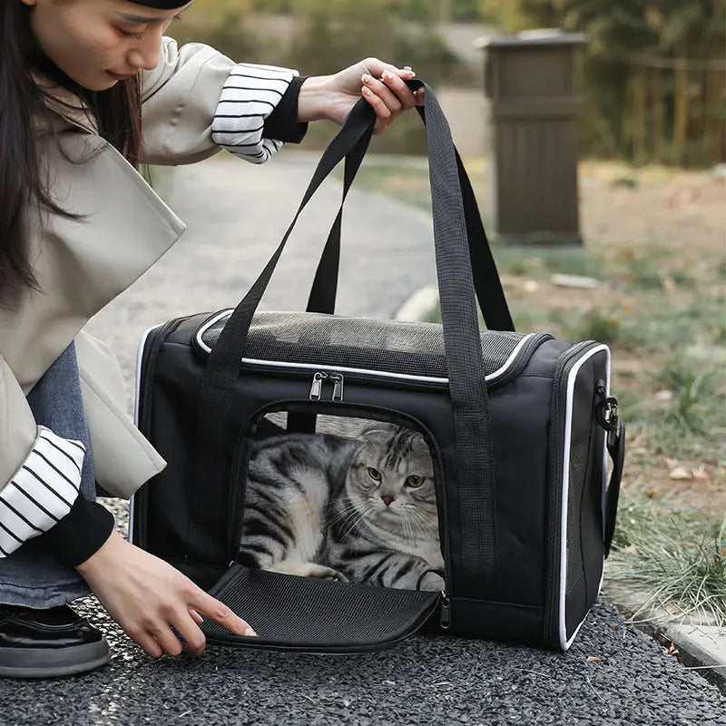 Cat Outgoing Travel Puppy Carrier Backpack Pet Bag Large Capacity Breathable Portable Cat Backpack Foldable Dog Bag Pet Supplies