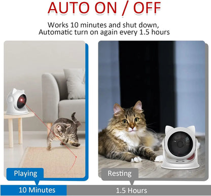 Cat Laser Toy Automatic Rechargeable Motion Random Activated Interactive Cat Toys for Indoor Cats/Dog/Kittne Slow and Fast Mode