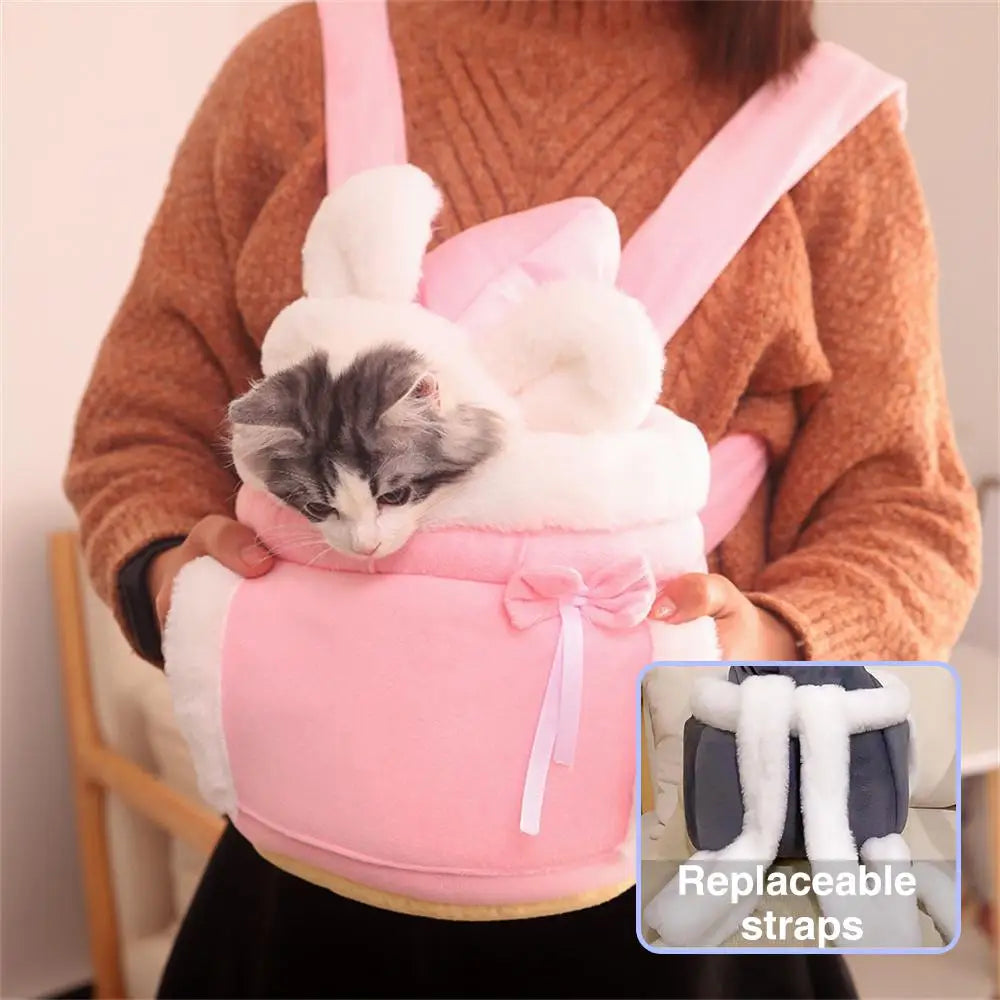 Cat Bag, Pet Tote Bag, Outdoor Portable Plush Backpack, Winter Warm Cat Bed, Small Dog Carrying Bag, Pet Backpack