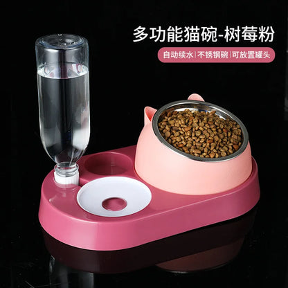 Fish-shaped Three-in-one Feeding Water Dispenser, Non-wetting Mouth, Automatic Water Refilling, Cat Bowl, Bowl, Water Dispenser