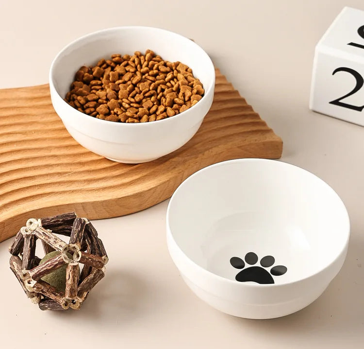 1-3pcs Creative Cervical Protection Pet Supplies Ceramic Double Cat Bowl Ceramic Cat Bowl Food Bowl Dog Drinking Water Food Bowl