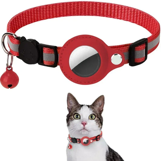 Apple Airtag Case cat collar with bell reflex nylon collar No include GPS find anti-lost location tracker No locator