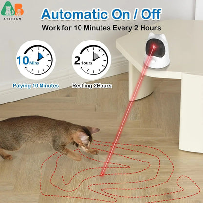 ATUBAN Laser Cat Toys with Real Random Trajectory, Automatic Cat Laser Toy Rechargeable Interactive Cat Toys for Indoor Cats