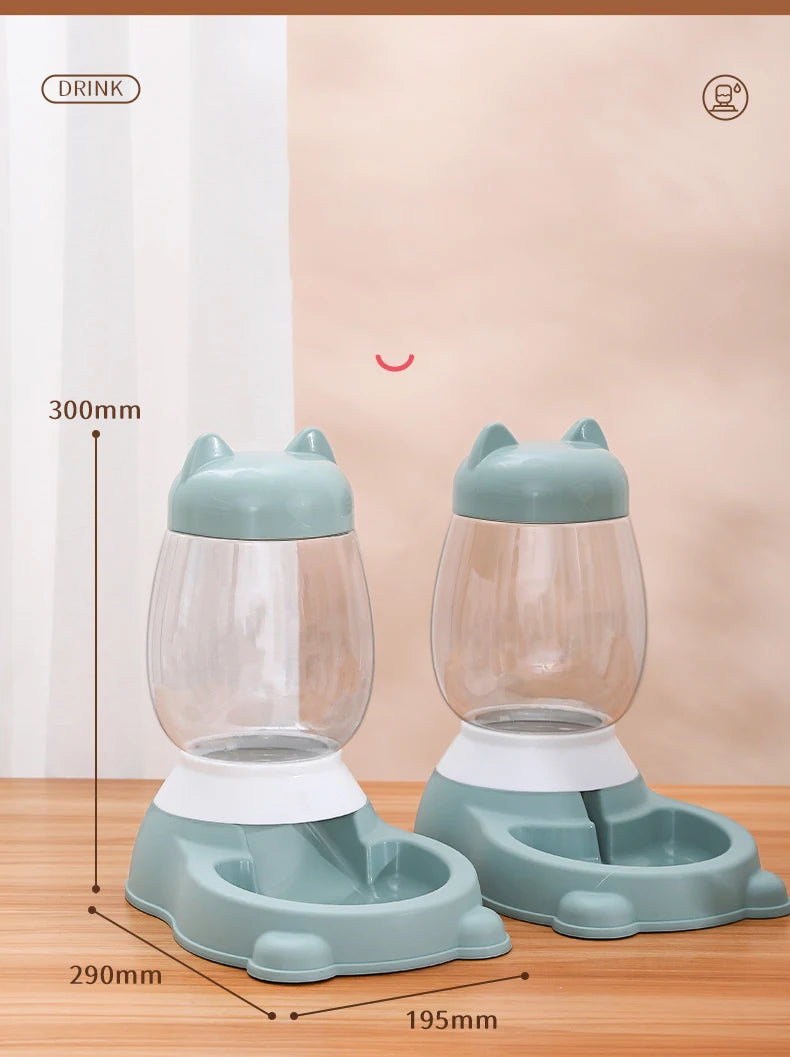 HOOPET 2022 New Cat Bowl 3 Colors Pet Automatic Feeder Dog Drinking Bowl Dispenser for Puppy Cat Food Water Bowl Pet Accessaries