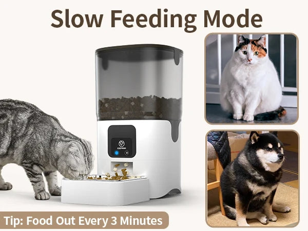 PAPIFEED Smart Automatic Cat Feeders WiFi Pet Feeder with APP Control for Remote Feeding Detachable for Easy Clean Cat Food